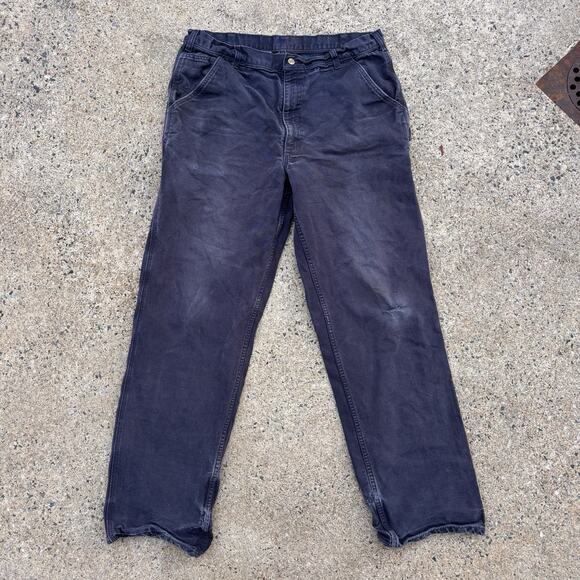 Carhartt Vintage Carpenter Pants 38x36 Blue 811 Relaxed Fit Canvas Faded 2006 - Picture 1 of 10